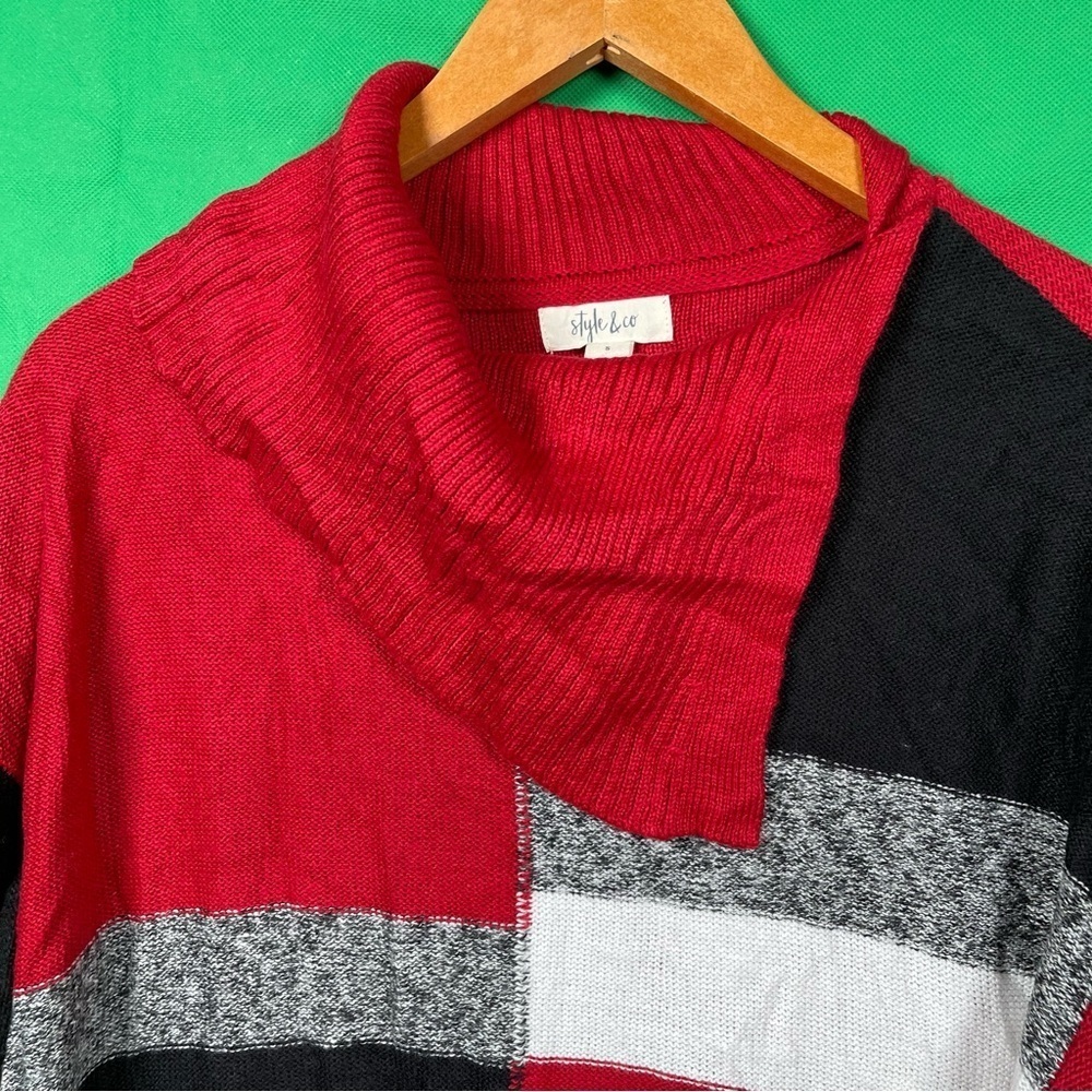 Style & Co. Vibrant Red Knit Sweater Pullover Size S loose fit - Picture 2 of 6